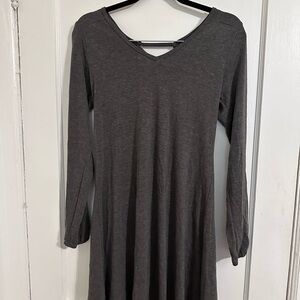 Zenana Outfitters Charcoal Long Sleeve Dress